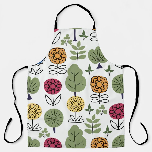 Seamless cute pattern, nature in summer, abstract  apron (Front)