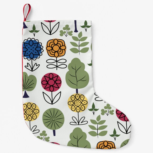 Seamless cute pattern, nature in summer, abstract  small christmas stocking (Front)