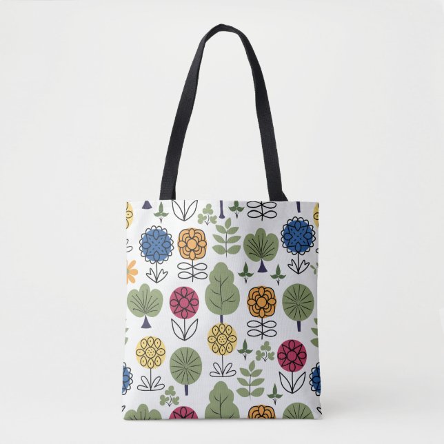 Seamless cute pattern, nature in summer, abstract  tote bag (Front)