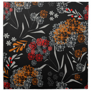 Seamless cute small flowers floral pattern black v cloth napkin
