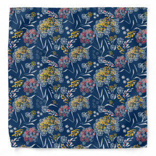 Seamless cute small flowers floral pattern navy vi bandana
