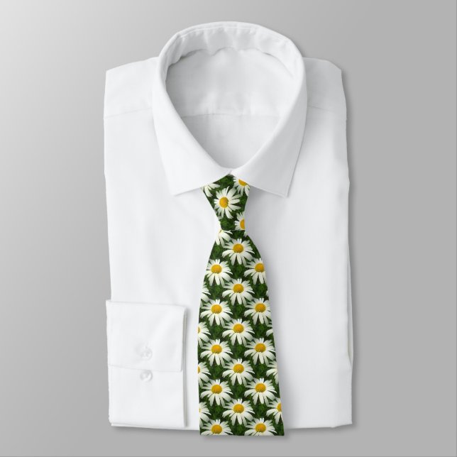 Seamless Daisies II Neck Tie (Tied)