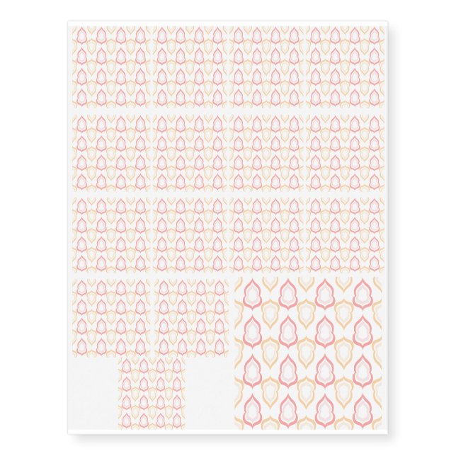 Seamless damask pattern temporary tattoos (Front)