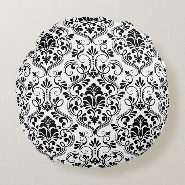 Seamless Damask  Round Pillow (Front)