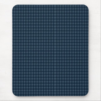 Seamless Dark Blue & Gray Gingham Rustic Pattern Mouse Pad