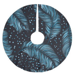 Seamless dark feather texture, abstract vintage. brushed polyester tree skirt