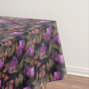 Seamless dark plum fruits purple berries cherry pa tablecloth