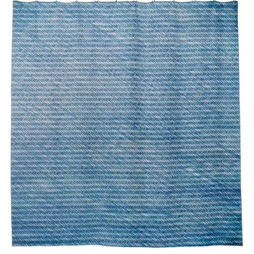 Seamless denim texture in jeans blue shower curtain