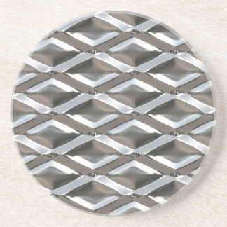 Seamless Diamond Shaped Chrome Plated Metal Drink Coaster