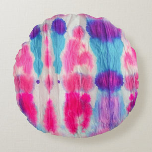 Seamless dirty art. Bright colorful colors. Contem Round Pillow