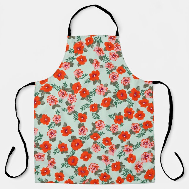 Seamless ditsy pattern in small cute wild flowers. apron (Front)
