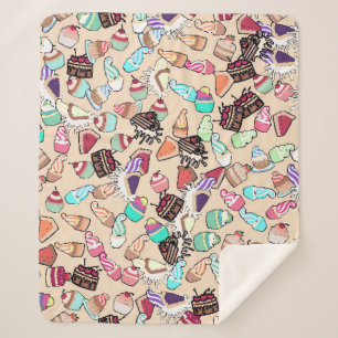Seamless doodle cake pattern pattern. Hand drawn b Sherpa Blanket