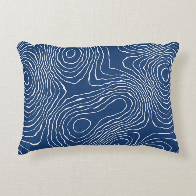Seamless earth line topographic map organic patter accent pillow (Front)