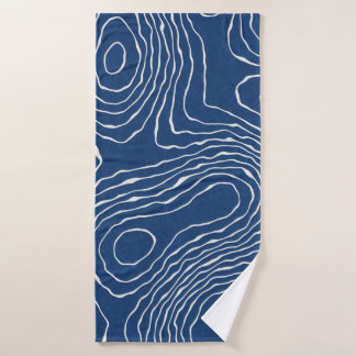 Seamless earth line topographic map organic patter bath towel