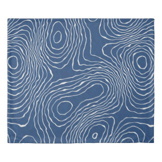 Seamless earth line topographic map organic patter duvet cover