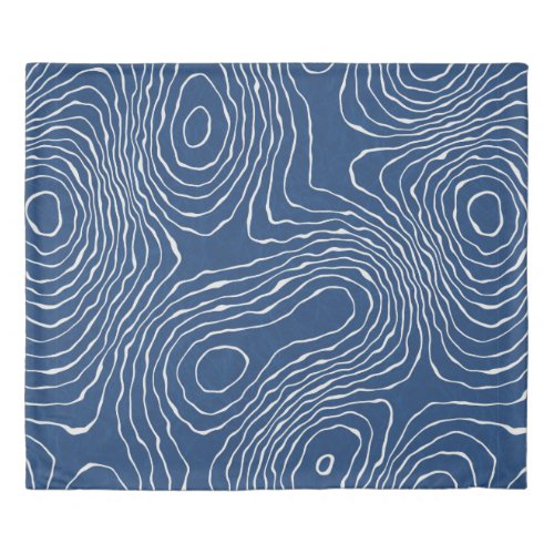 Seamless earth line topographic map organic patter duvet cover