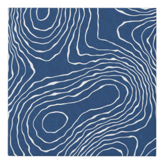 Seamless earth line topographic map organic patter faux canvas print