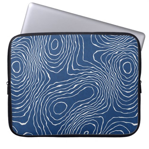 Seamless earth line topographic map organic patter laptop sleeve