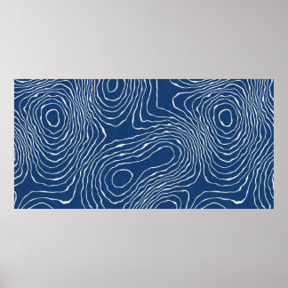 Seamless earth line topographic map organic patter poster