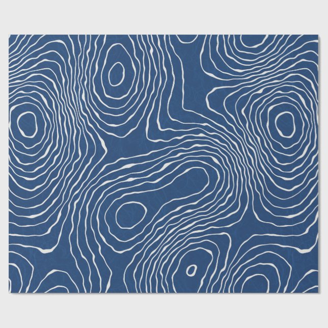 Seamless earth line topographic map organic patter wrapping paper (Flat)