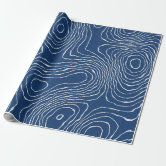 Travel Gift Wrapping Paper - Red Topographic Design