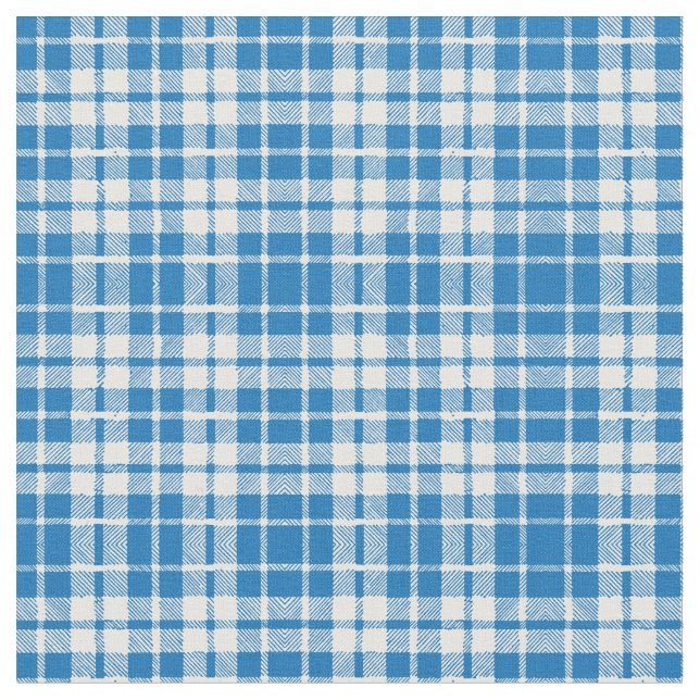 Seamless Elegant Blue Tartan Pattern Fabric (Close Up)