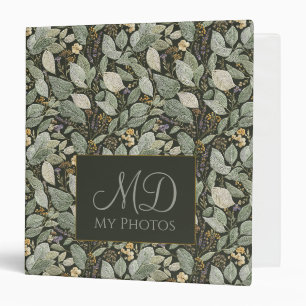 Seamless Embroidery Delicate Cottage Foliage 3 Ring Binder