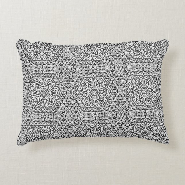 Seamless embroidery tribal ethno boho ornamental t accent pillow (Front)