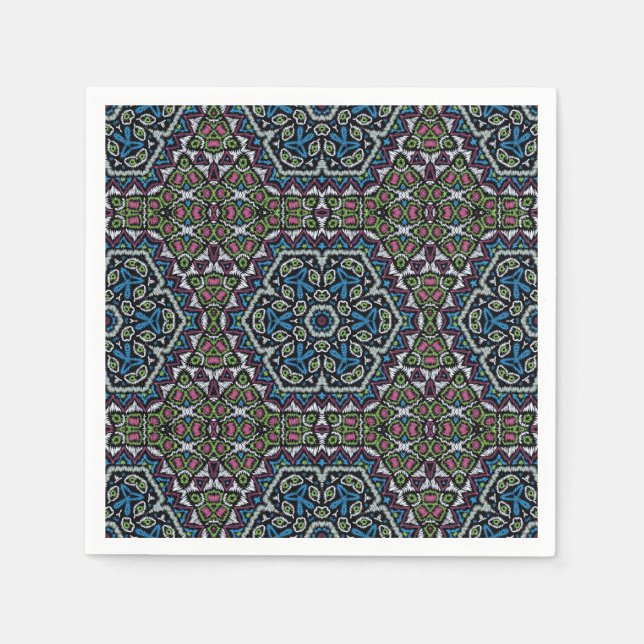Seamless embroidery tribal ethno boho ornamental t napkins (Front)
