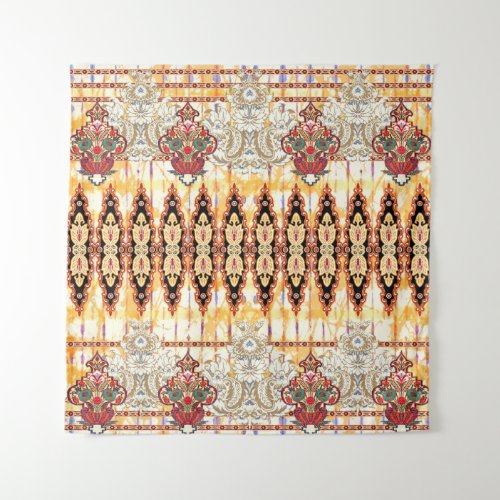 Seamless ethnic mughal floral pattern tapestry