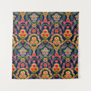 Seamless ethnic mughal floral pattern tapestry