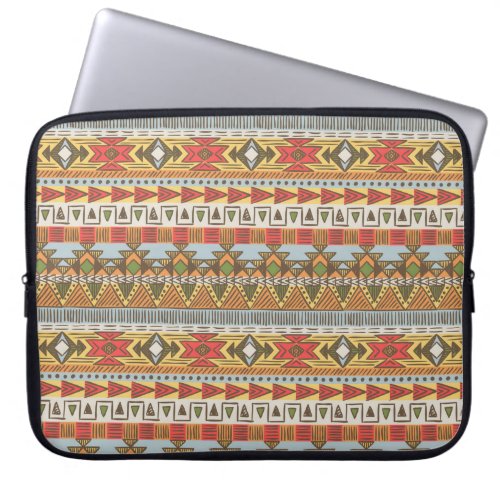 Seamless ethnic pattern in bright colors laptop sleeve