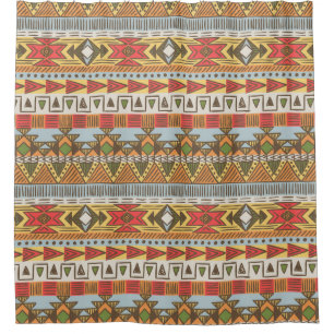 Seamless ethnic pattern in bright colors shower curtain