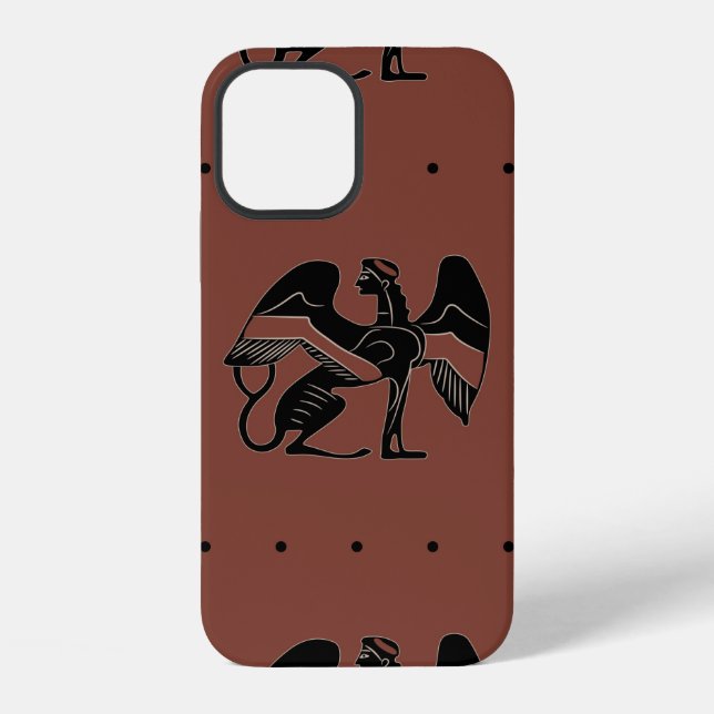 Seamless ethnic pattern with fantastic winged sphi iphone case (Back)