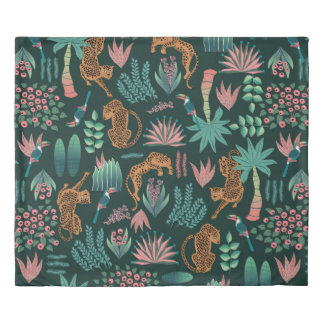Seamless exotic jungle pattern duvet cover