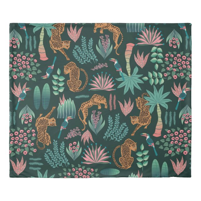 Seamless exotic jungle pattern duvet cover (Front)