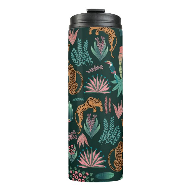 Seamless exotic jungle pattern thermal tumbler (Front)