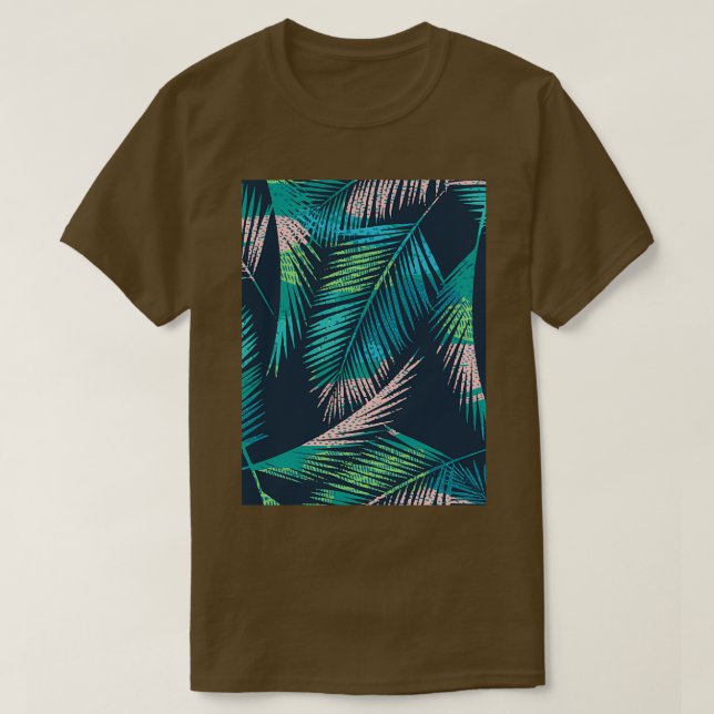 Seamless exotic pattern with tropical plants T T-Shirt (Design Front)
