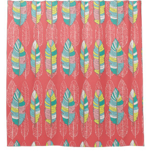 Seamless feather pattern background. Endless color Shower Curtain