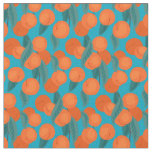 Seamless flat pattern with peaches on branches fabric