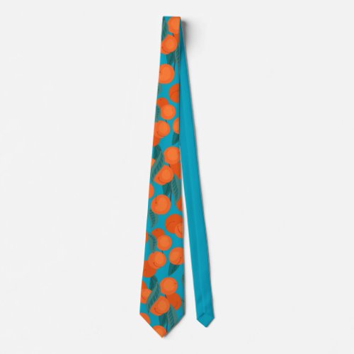 Seamless flat pattern with peaches on branches   neck tie