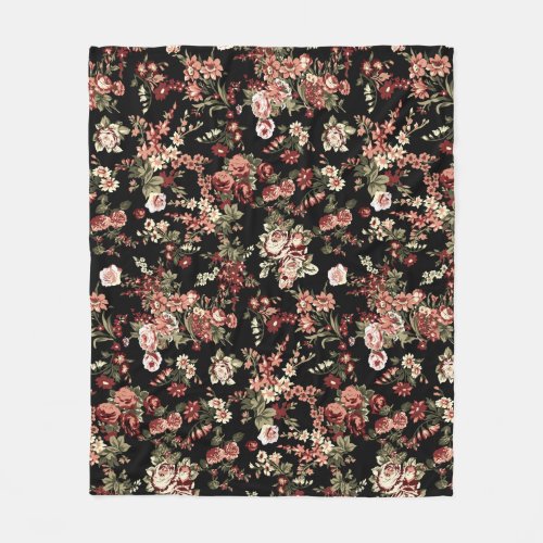 Seamless floral background flower pattern fleece blanket