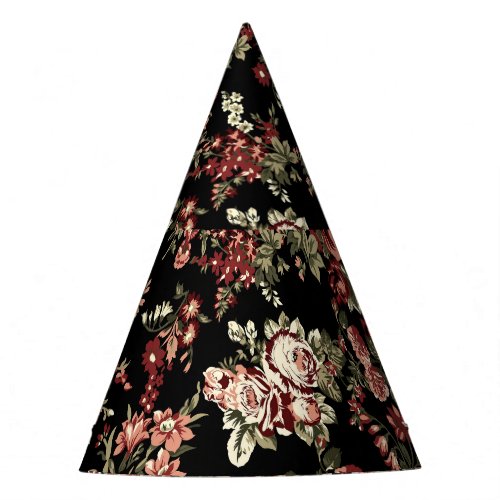 Seamless floral background flower pattern party hat