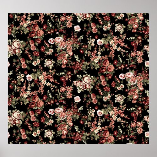 Seamless floral background flower pattern poster