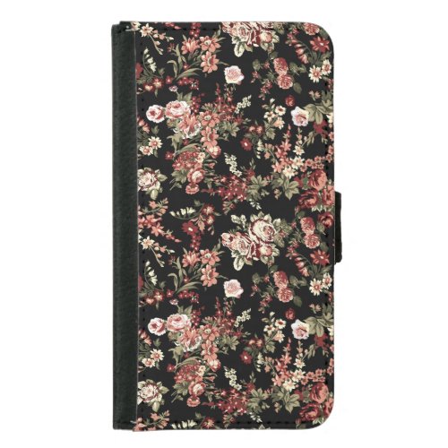 Seamless floral background flower pattern samsung galaxy s5 wallet case