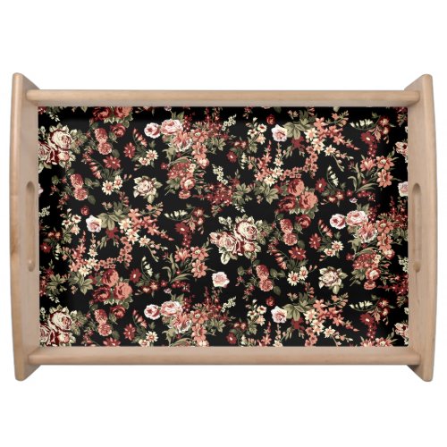 Seamless floral background flower pattern serving tray