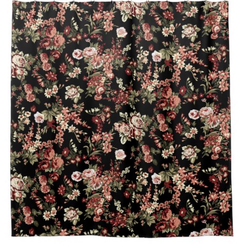 Seamless floral background flower pattern shower curtain