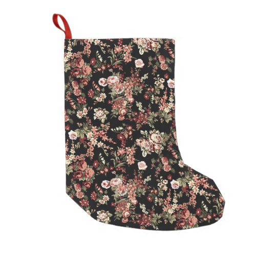 Seamless floral background flower pattern small christmas stocking