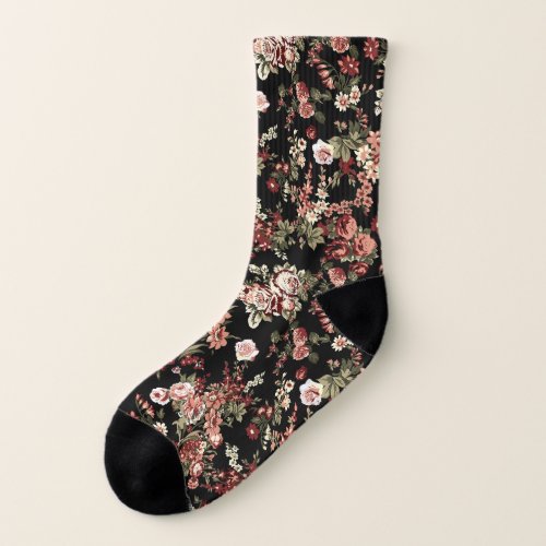 Seamless floral background flower pattern socks