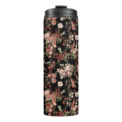Seamless floral background flower pattern thermal tumbler